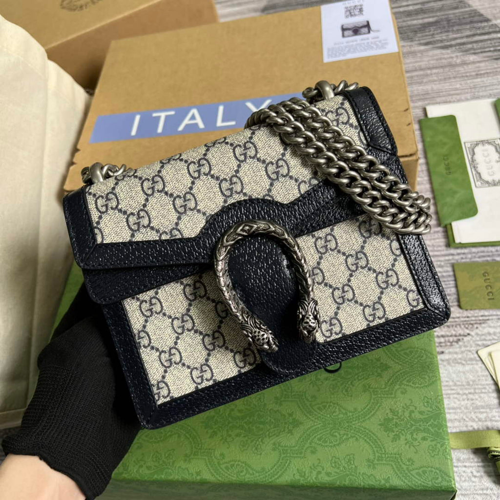 Gucci ‎‎421970 Dionysus mini bag Beige and blue GG Supreme canvas
