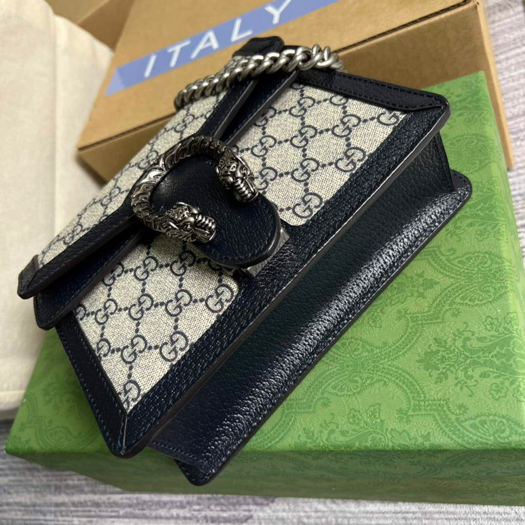 Gucci ‎‎421970 Dionysus mini bag Beige and blue GG Supreme canvas