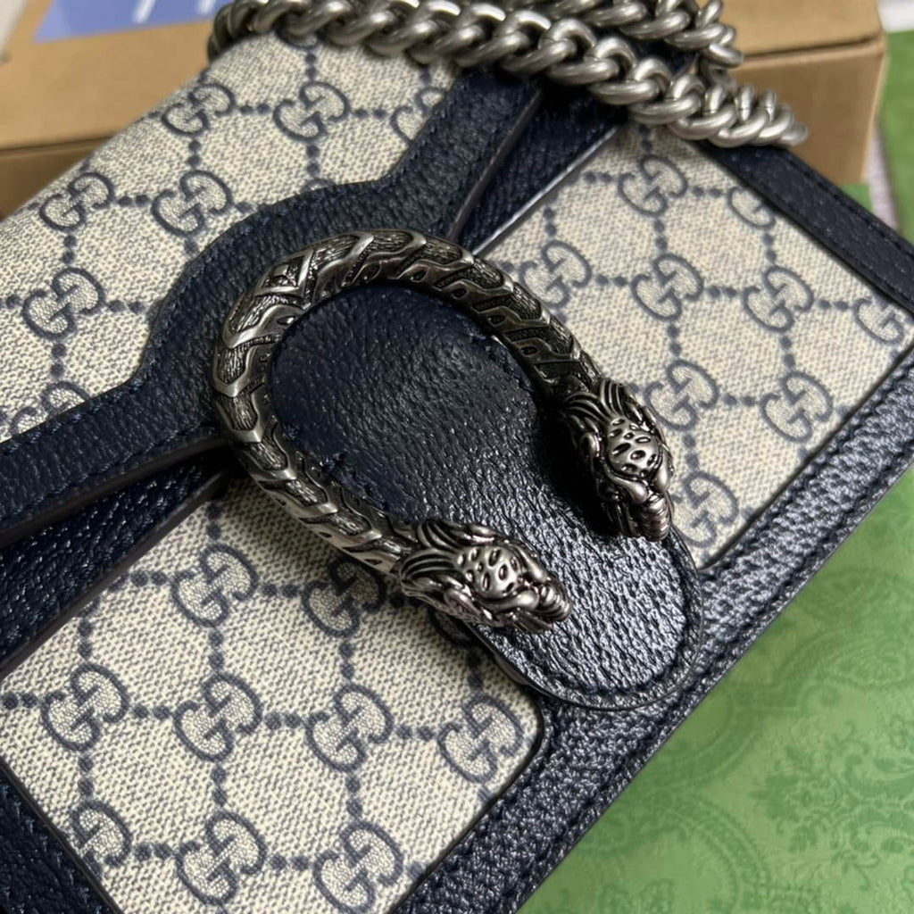 Gucci ‎‎421970 Dionysus mini bag Beige and blue GG Supreme canvas