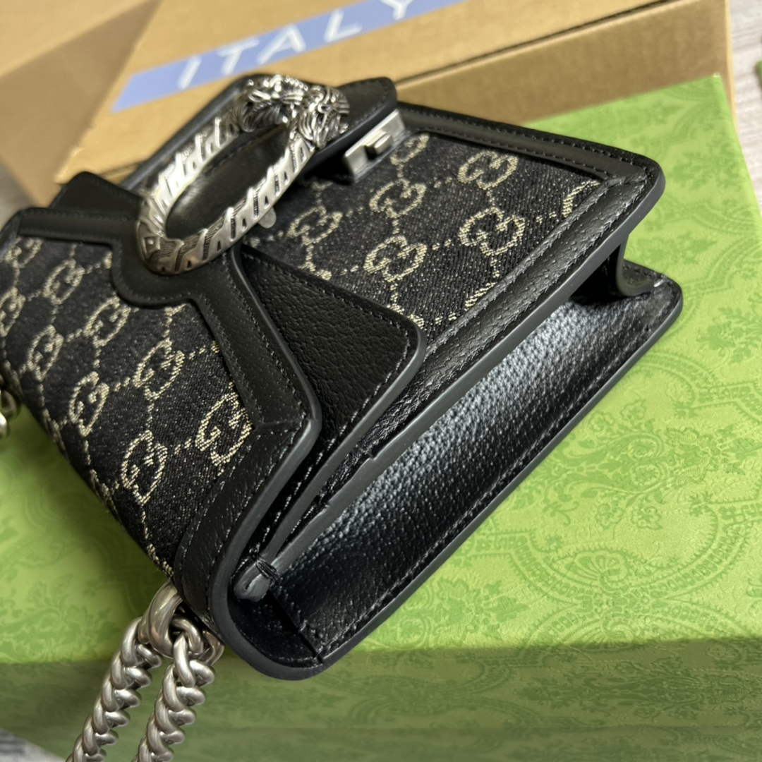 Gucci ‎‎421970 Dionysus mini bag black GG Supreme canvas