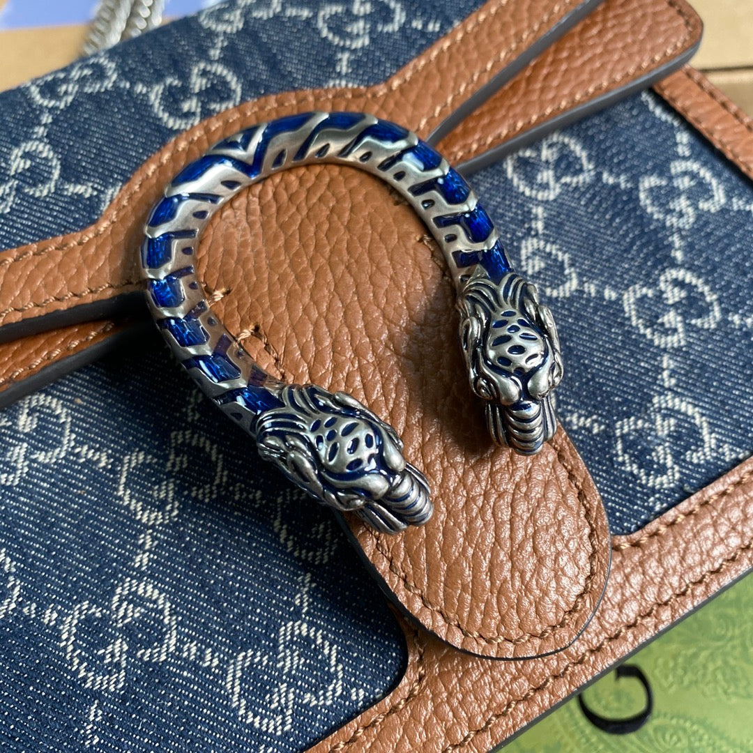 Gucci ‎‎421970 Dionysus mini bag dark blue leather