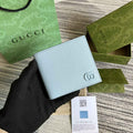 Gucci ‎428726 GG Marmont leather bi-fold wallet blue