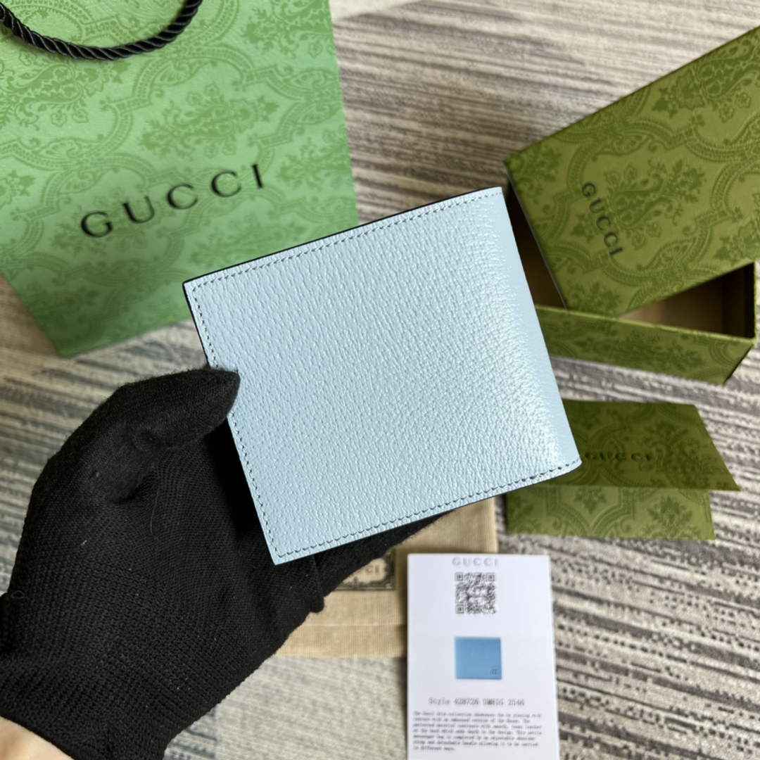 Gucci ‎428726 GG Marmont leather bi-fold wallet blue
