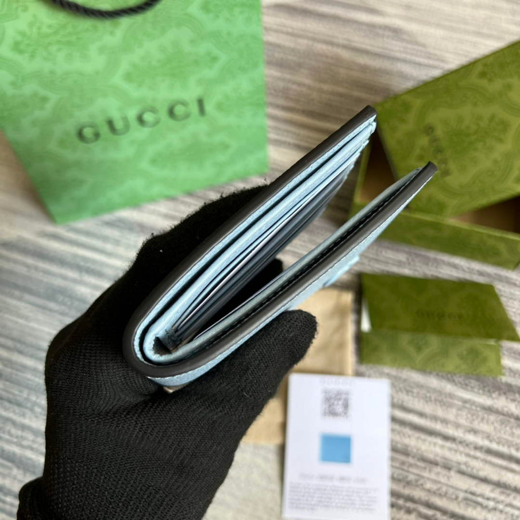Gucci ‎428726 GG Marmont leather bi-fold wallet blue