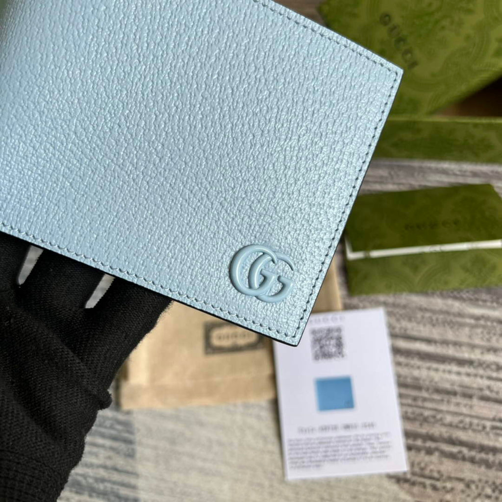Gucci ‎428726 GG Marmont leather bi-fold wallet blue