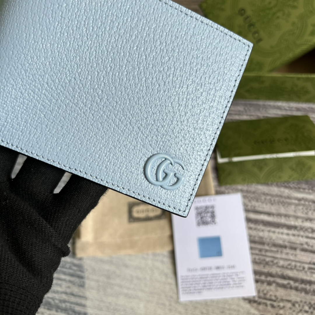 Gucci ‎428726 GG Marmont leather bi-fold wallet blue