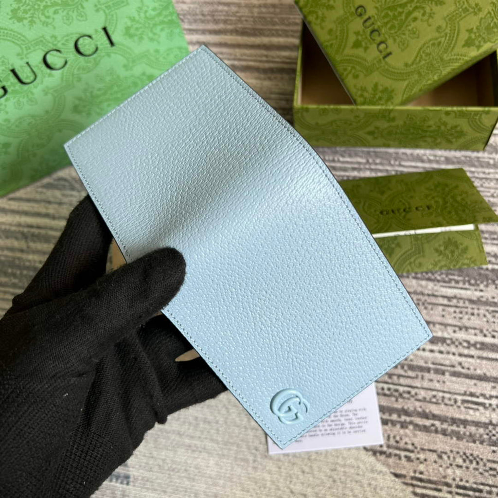 Gucci ‎428726 GG Marmont leather bi-fold wallet blue