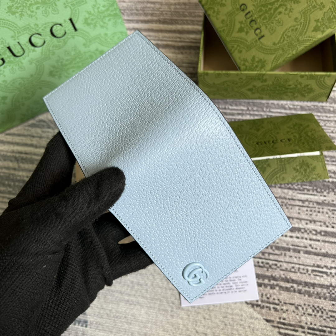 Gucci ‎428726 GG Marmont leather bi-fold wallet blue