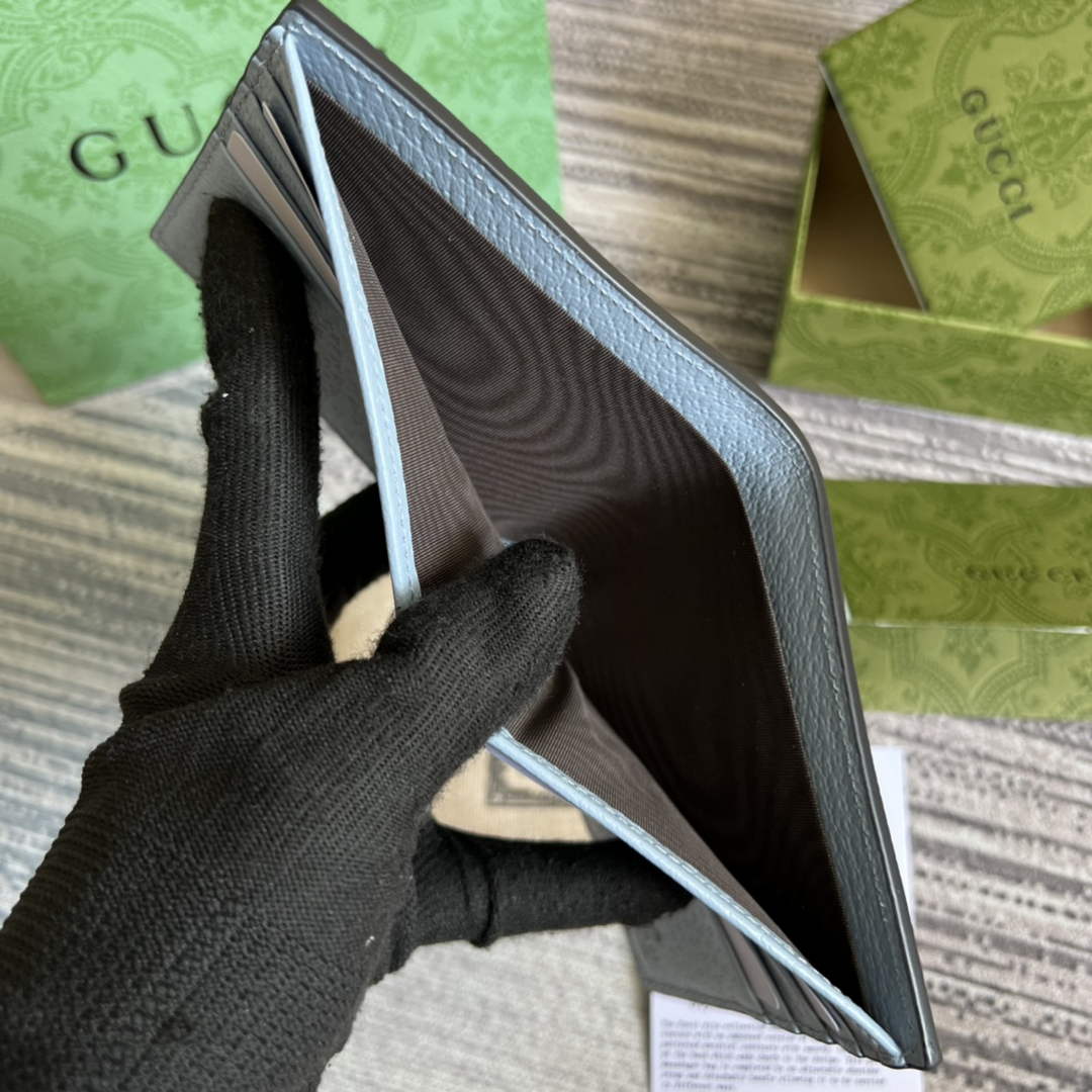 Gucci ‎428726 GG Marmont leather bi-fold wallet blue