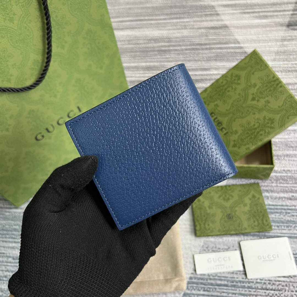 Gucci ‎428726 GG Marmont leather bi-fold wallet navy blue
