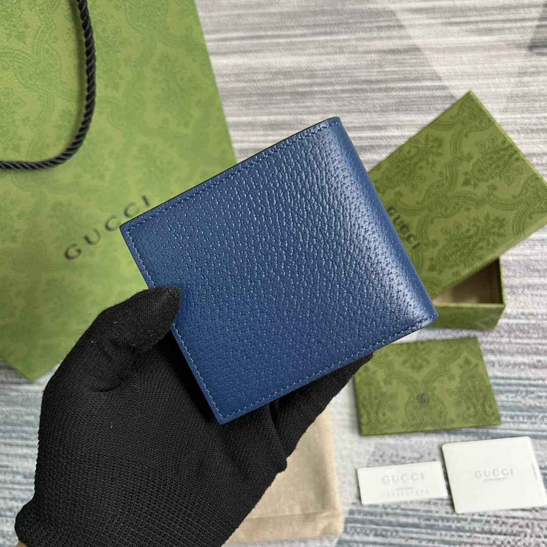 Gucci ‎428726 GG Marmont leather bi-fold wallet navy blue