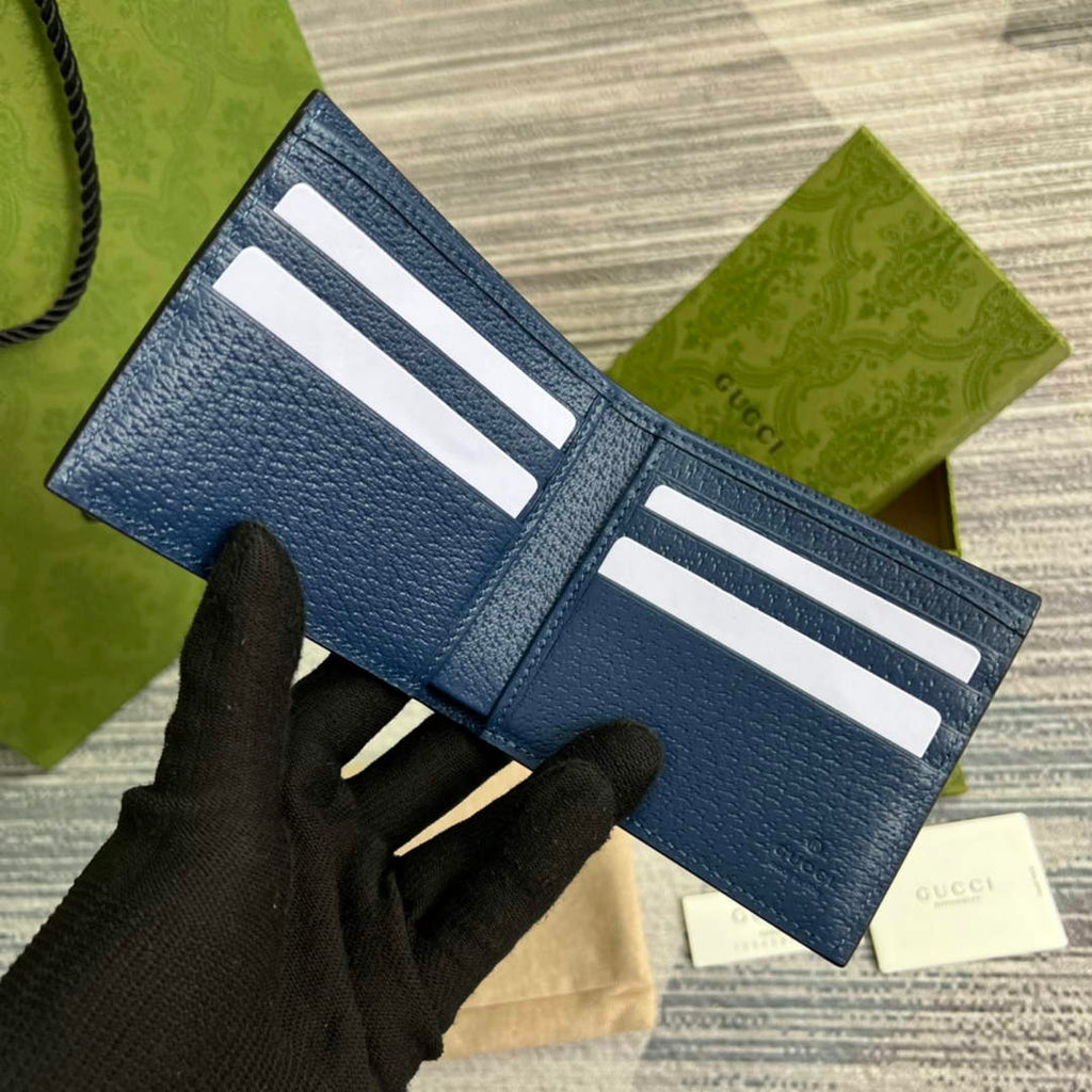 Gucci ‎428726 GG Marmont leather bi-fold wallet navy blue