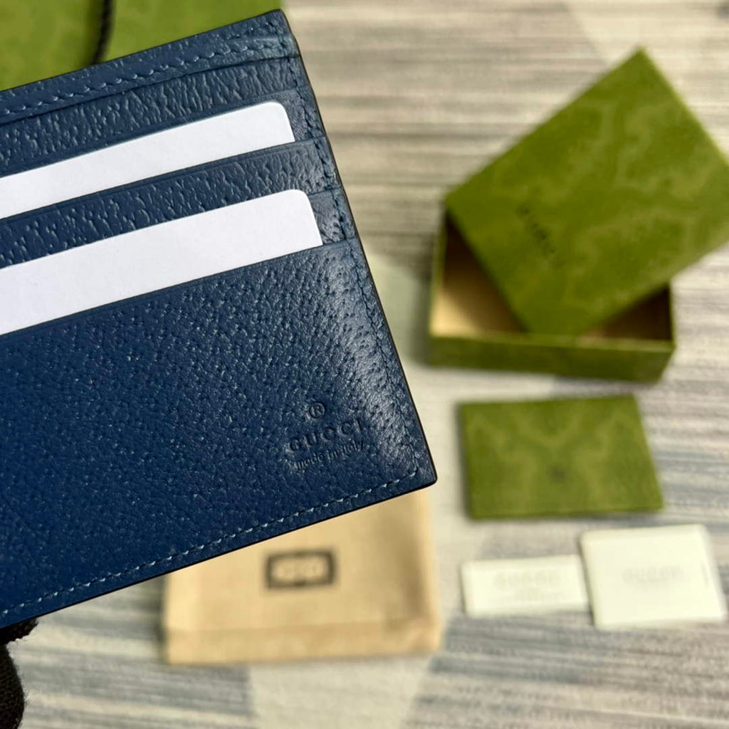 Gucci ‎428726 GG Marmont leather bi-fold wallet navy blue