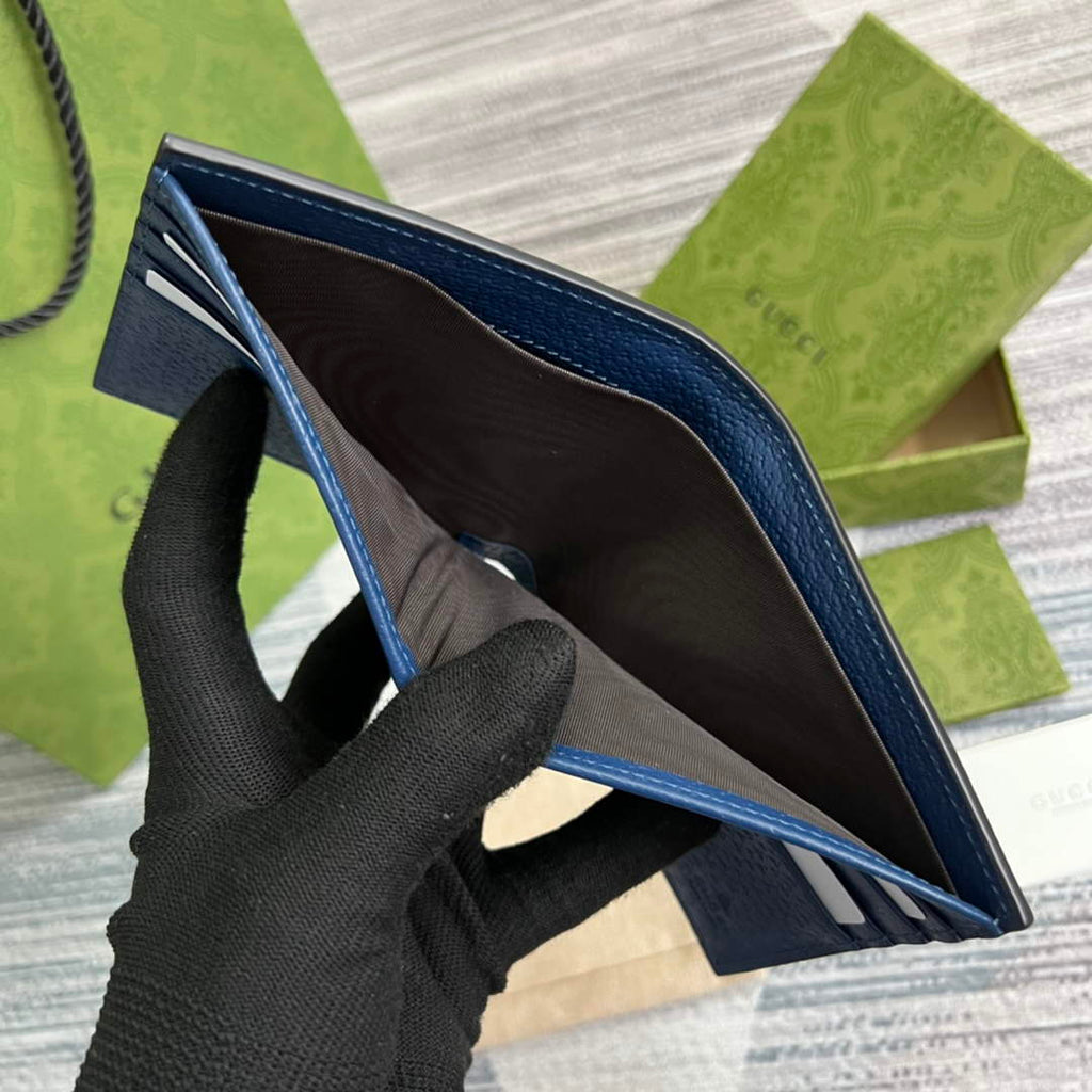 Gucci ‎428726 GG Marmont leather bi-fold wallet navy blue