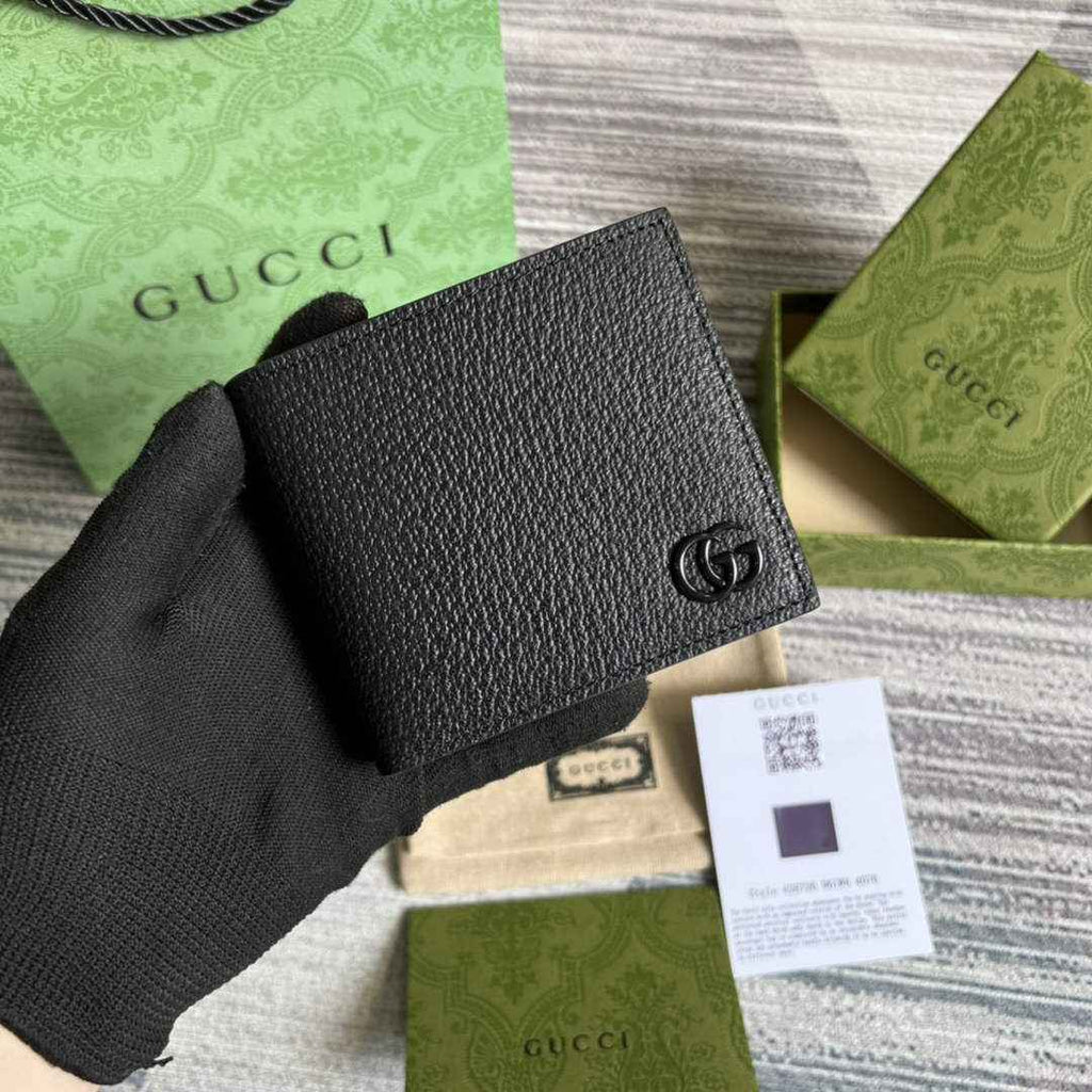 Gucci ‎428726 GG Marmont leather bi-fold wallet black