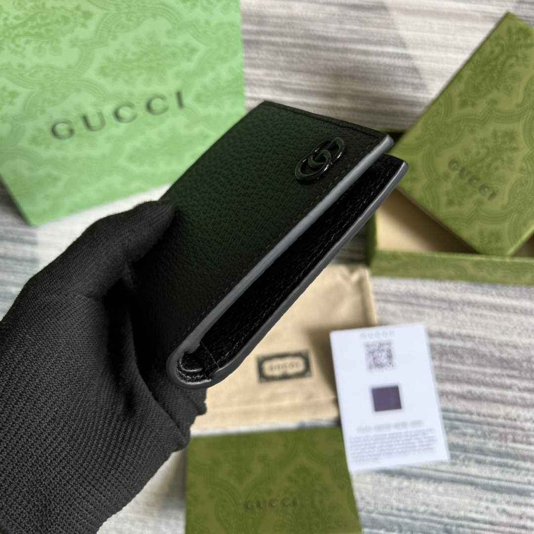 Gucci ‎428726 GG Marmont leather bi-fold wallet black