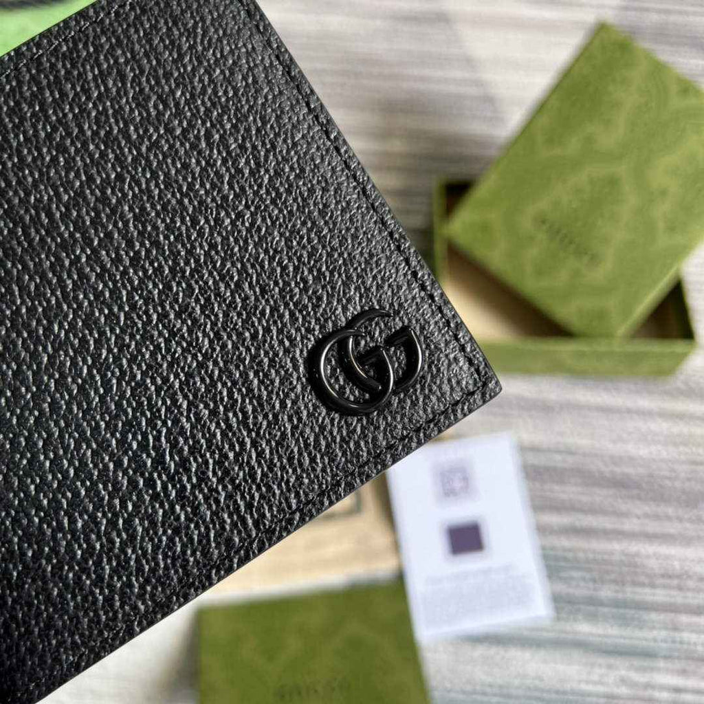 Gucci ‎428726 GG Marmont leather bi-fold wallet black