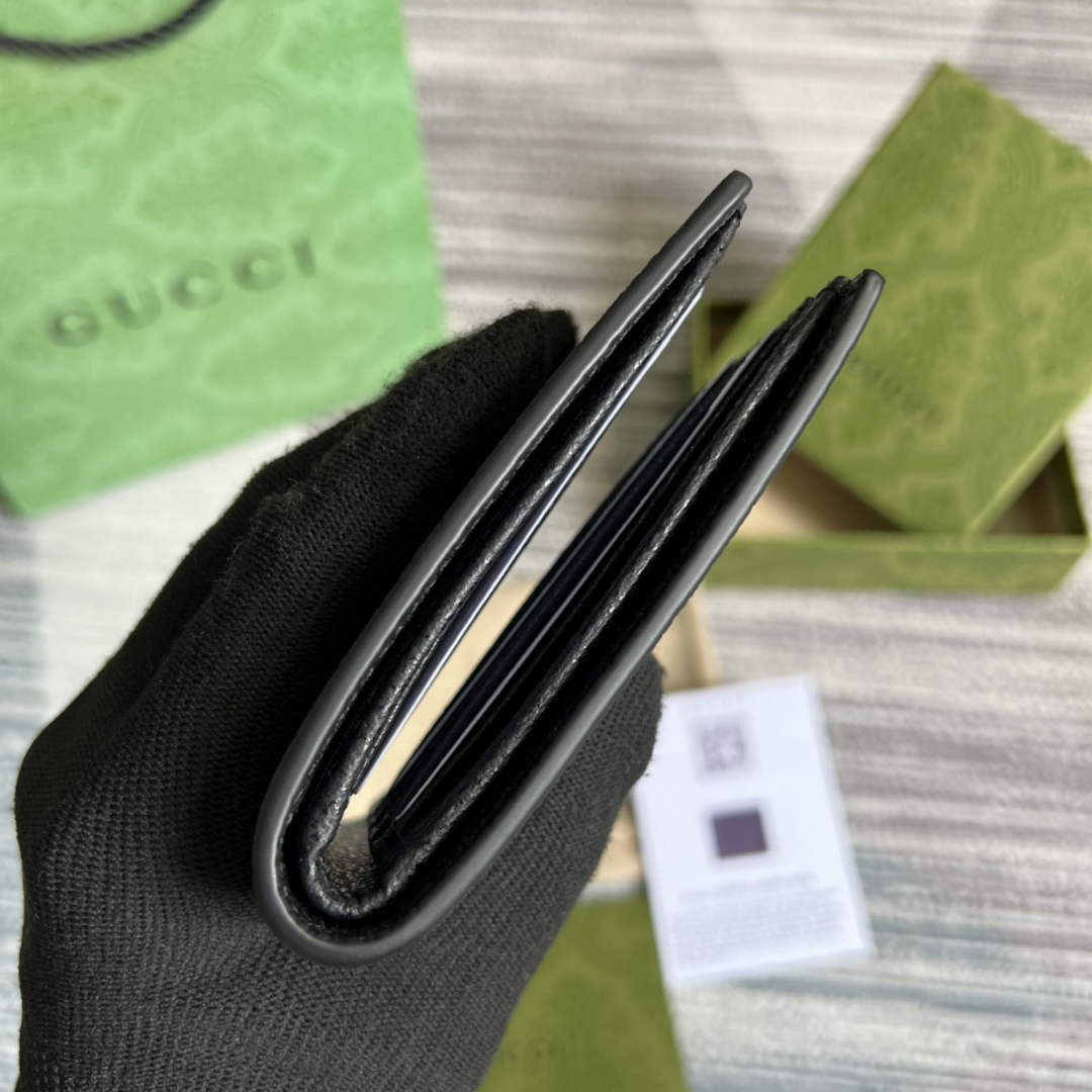 Gucci ‎428726 GG Marmont leather bi-fold wallet black