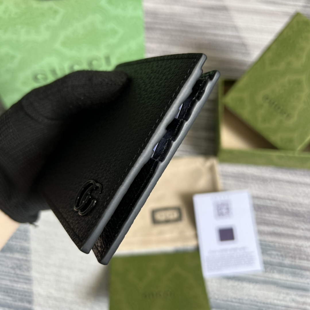 Gucci ‎428726 GG Marmont leather bi-fold wallet black