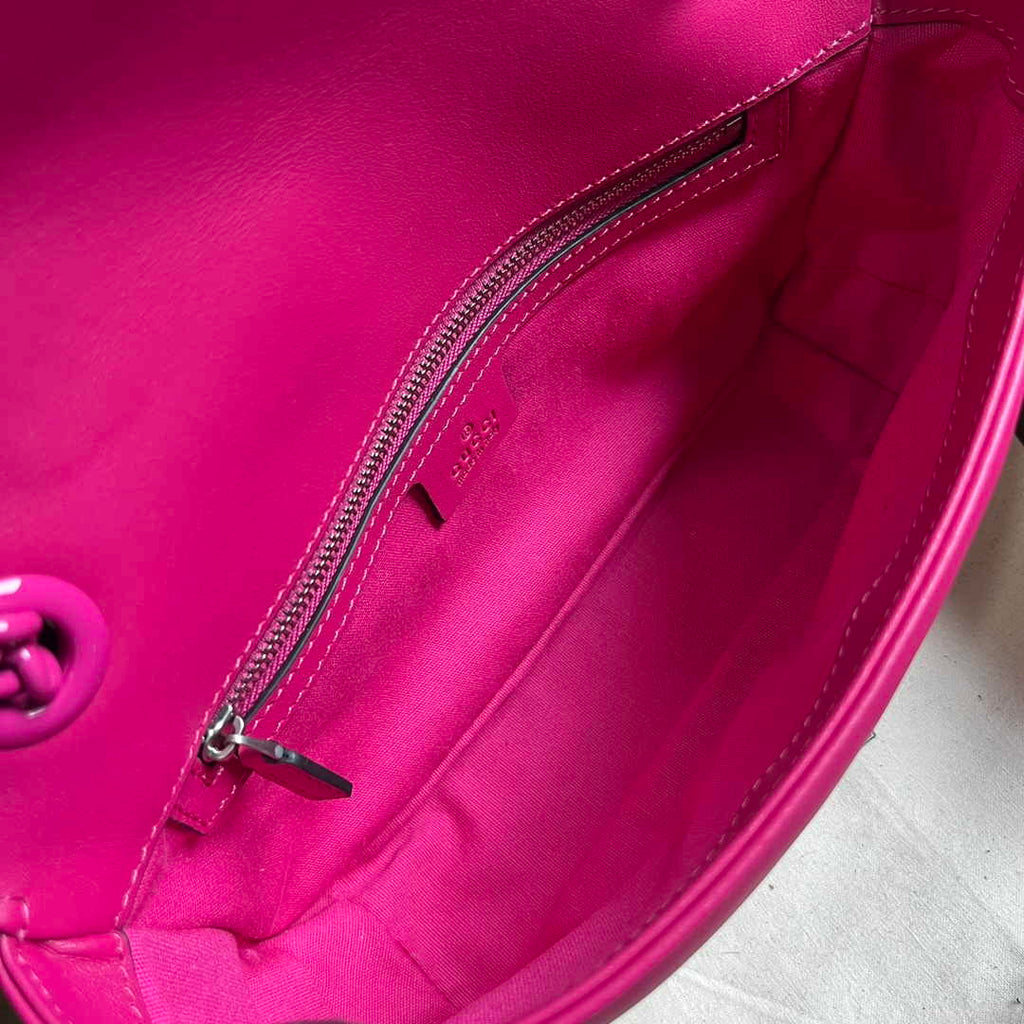 Gucci 443497 GG Marmont small matelassé shoulder bag Plum