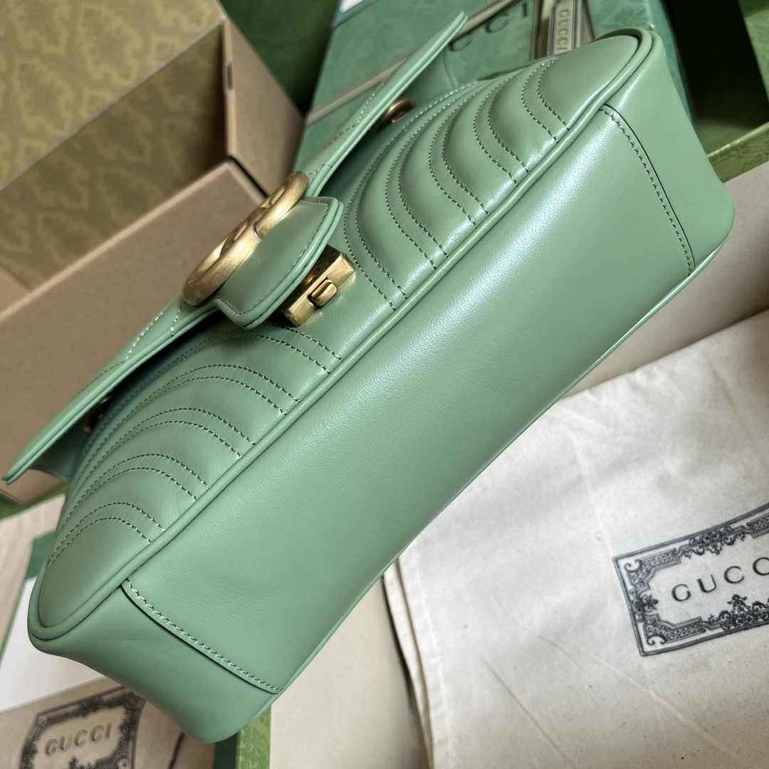Gucci 443497 GG Marmont small matelassé shoulder bag Light Green