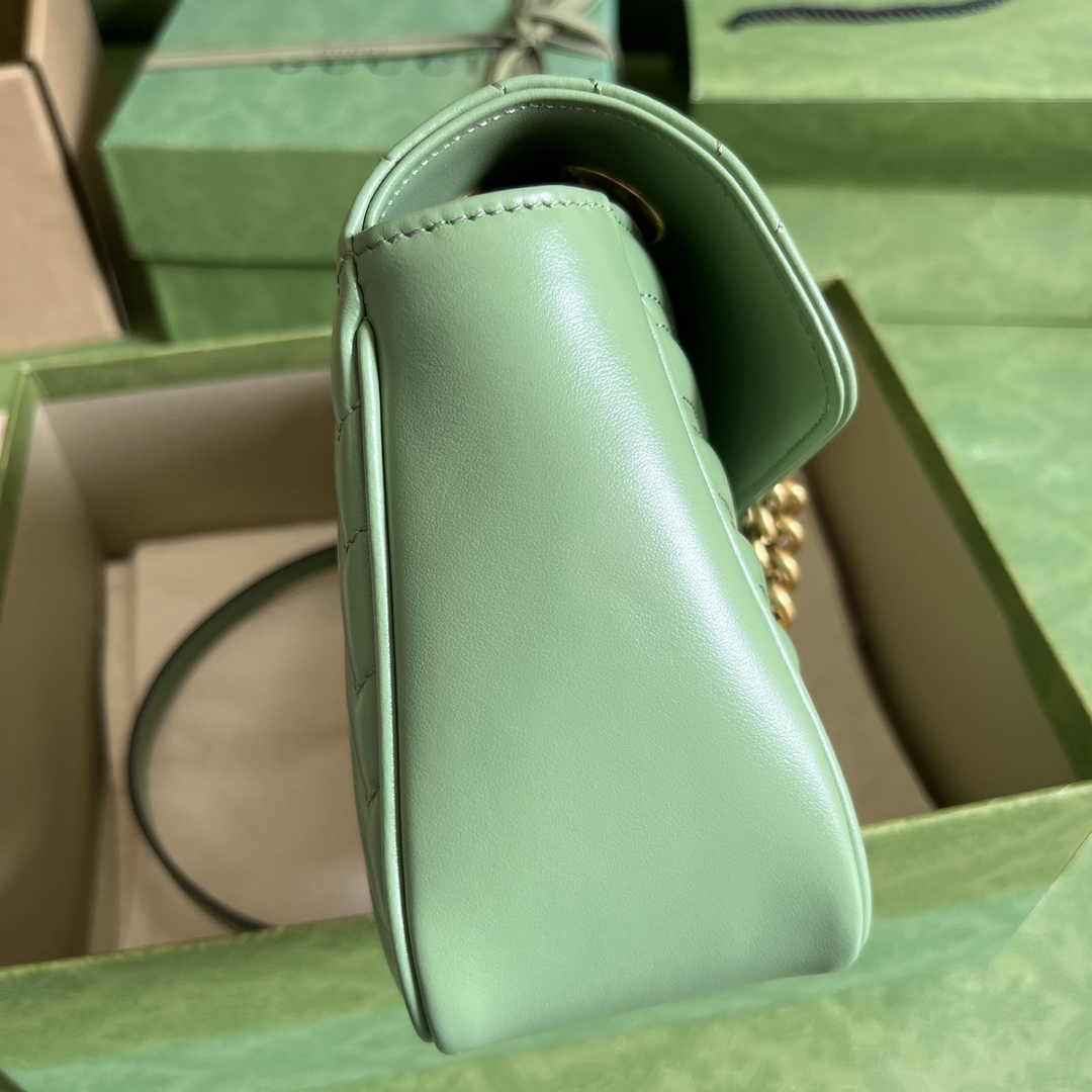 Gucci 443497 GG Marmont small matelassé shoulder bag Light Green