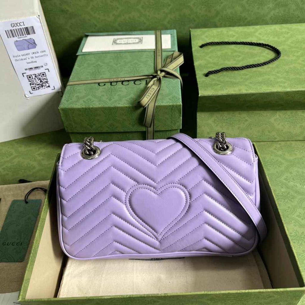Gucci 443497 GG Marmont small matelassé shoulder bag Purple