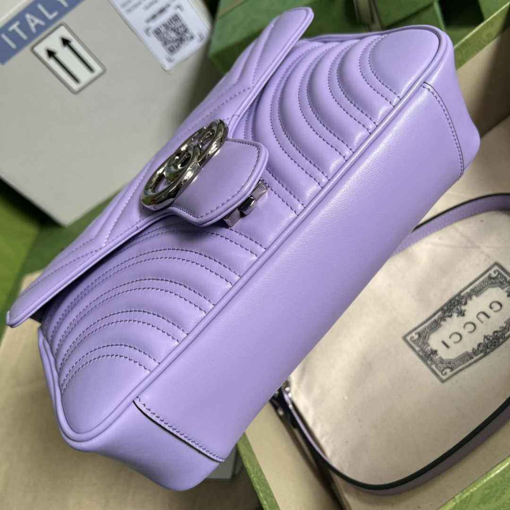 Gucci 443497 GG Marmont small matelassé shoulder bag Purple