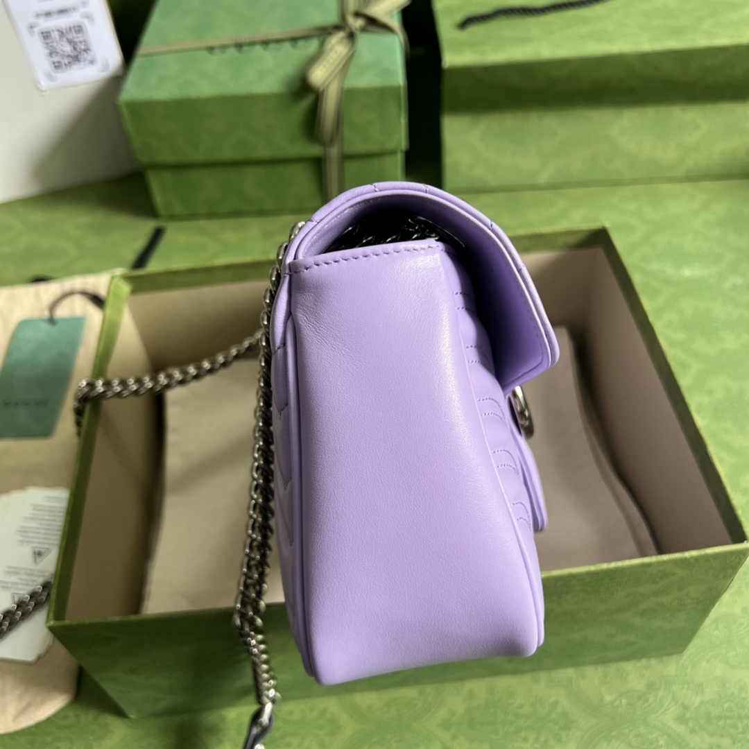 Gucci 443497 GG Marmont small matelassé shoulder bag Purple