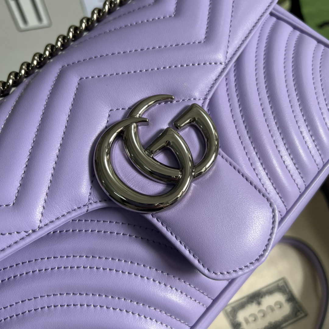 Gucci 443497 GG Marmont small matelassé shoulder bag Purple