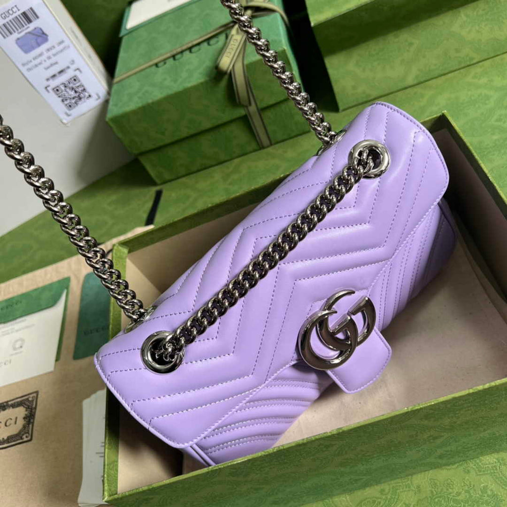 Gucci 443497 GG Marmont small matelassé shoulder bag Purple