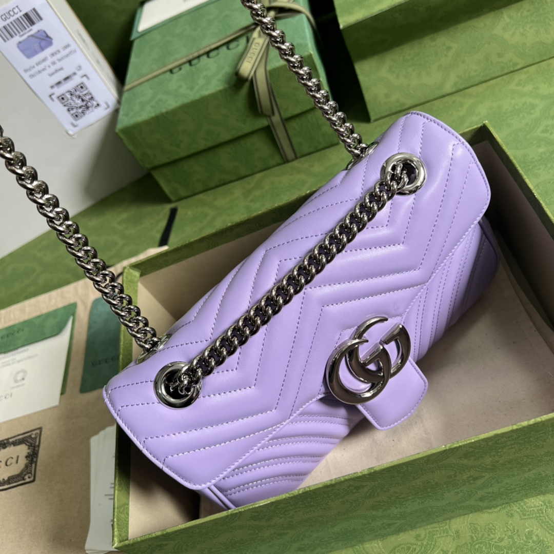 Gucci 443497 GG Marmont small matelassé shoulder bag Purple