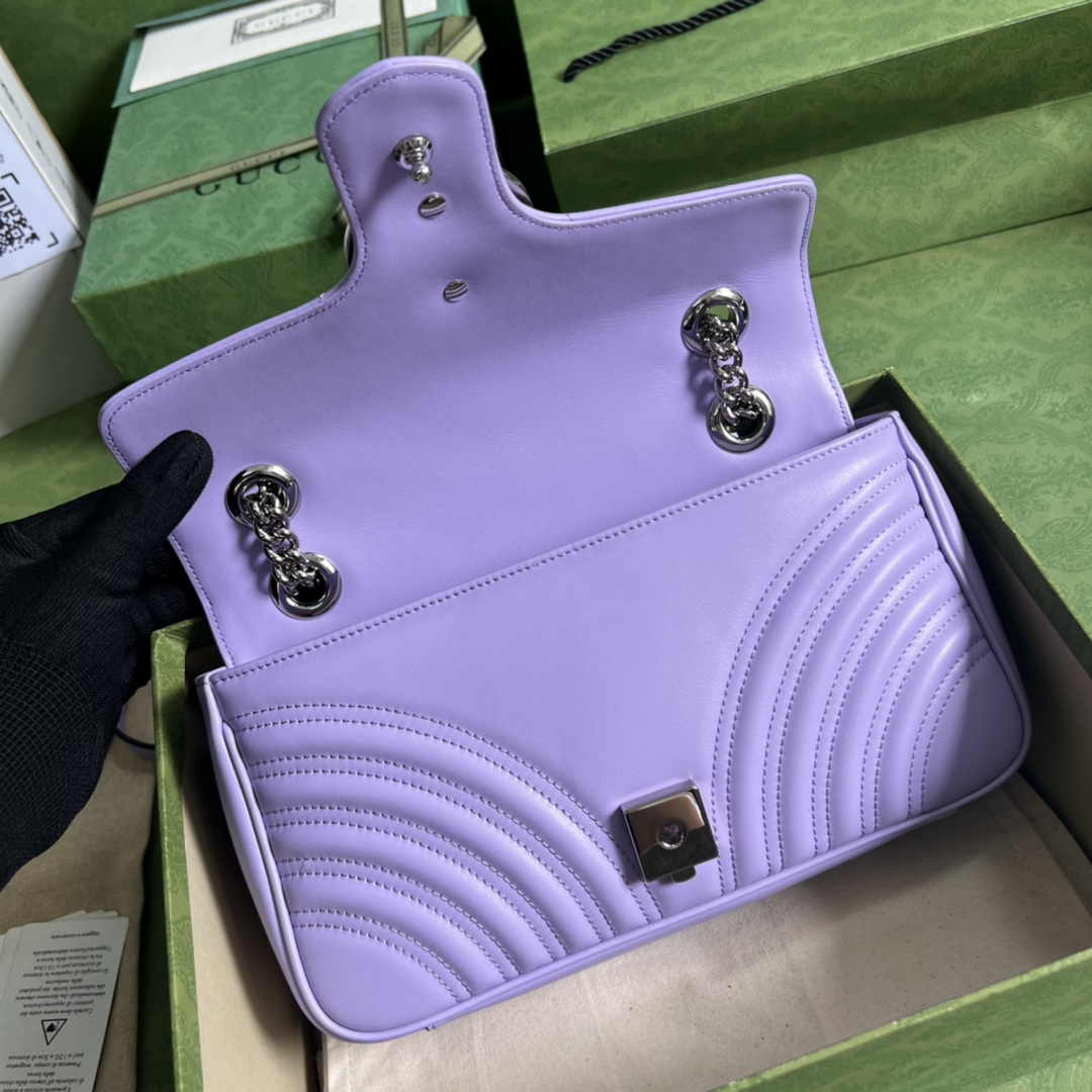 Gucci 443497 GG Marmont small matelassé shoulder bag Purple