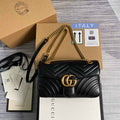Gucci 443497 GG Marmont small matelassé shoulder bag Black