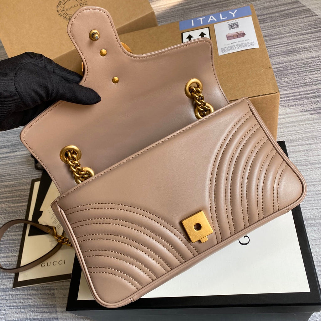 Gucci 443497 GG Marmont small matelassé shoulder bag Light Pink