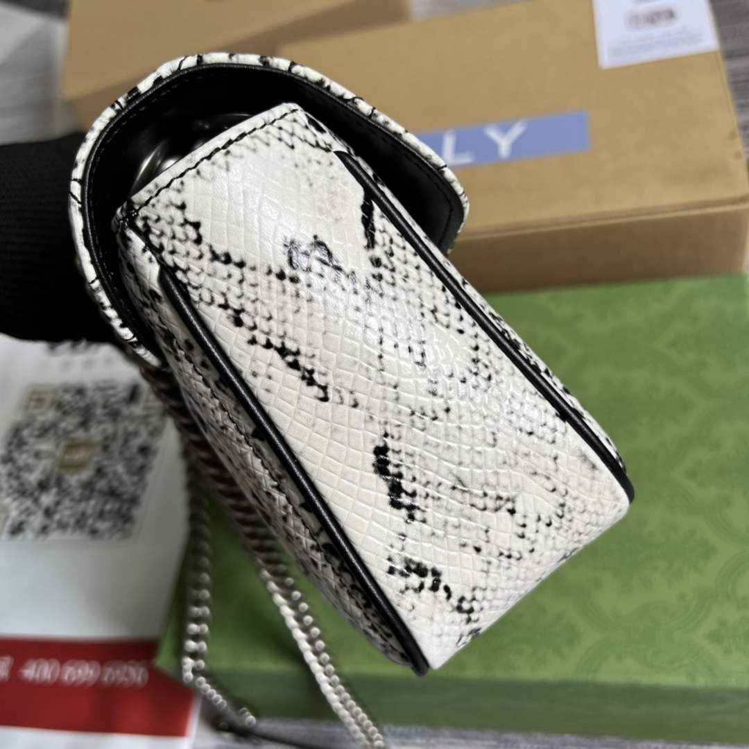 Gucci 443497 GG Marmont small python shoulder bag