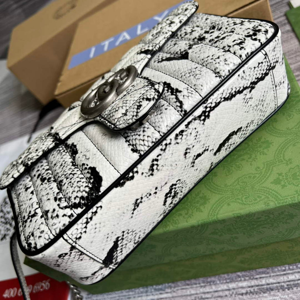 Gucci 443497 GG Marmont small python shoulder bag