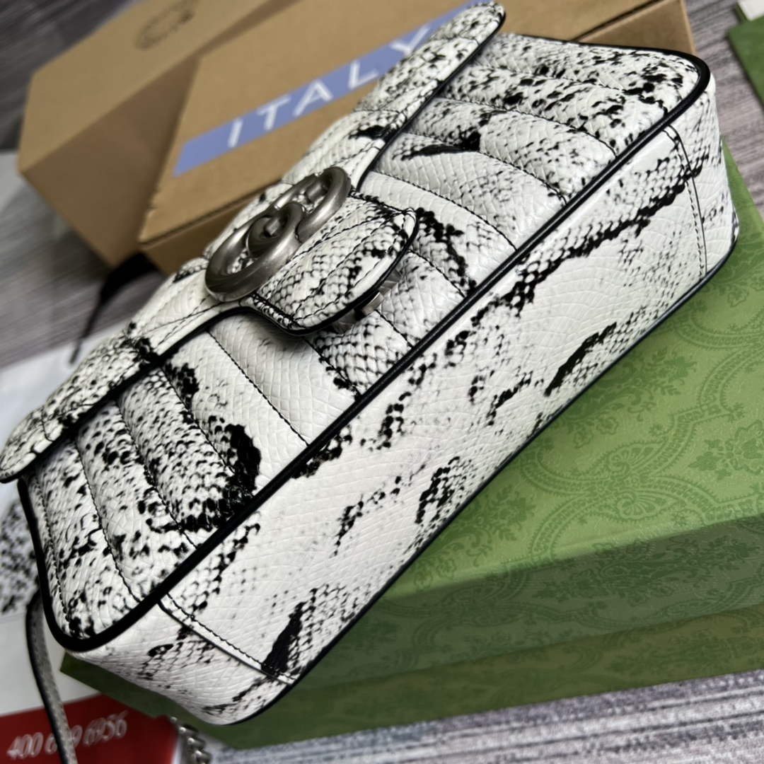 Gucci 443497 GG Marmont small python shoulder bag