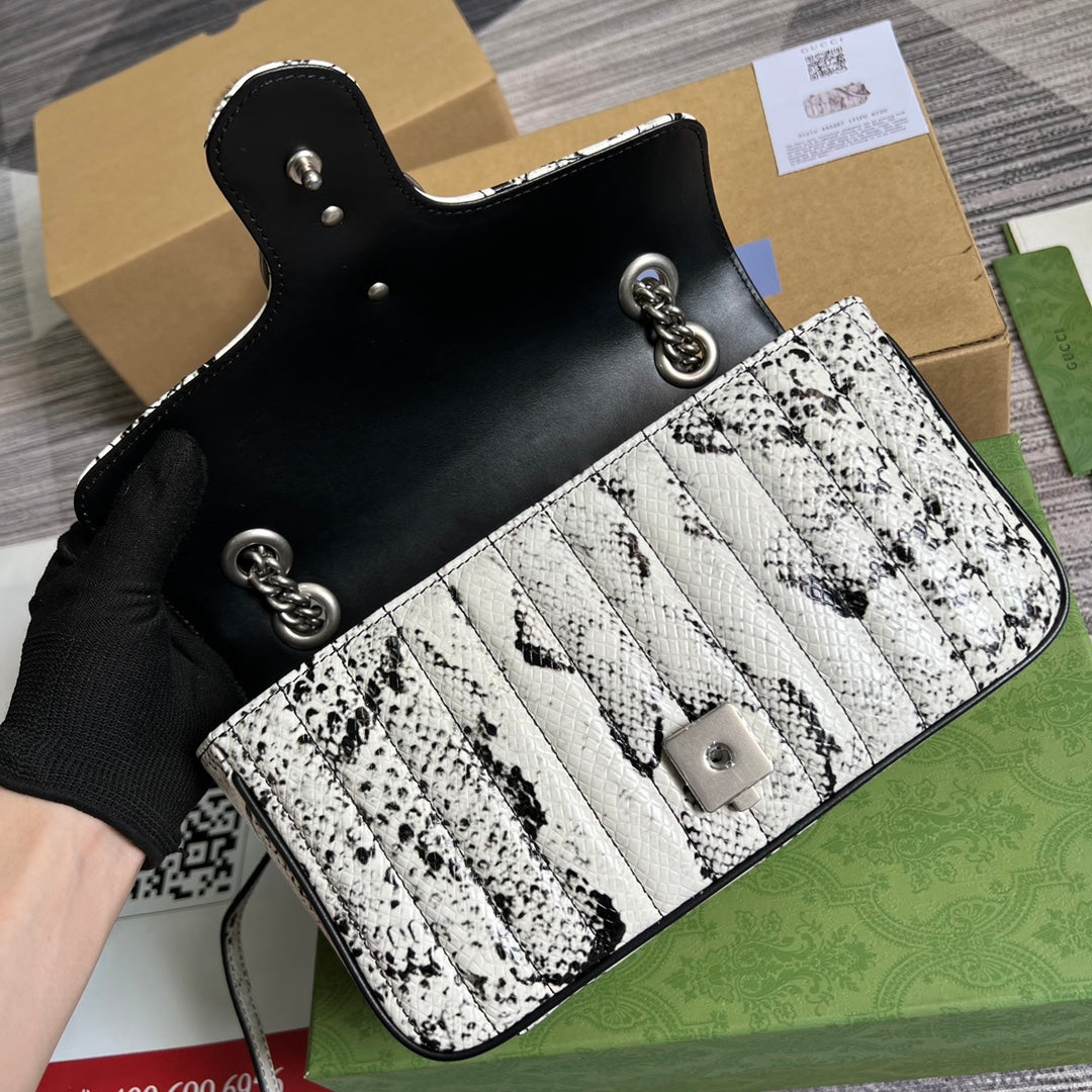 Gucci 443497 GG Marmont small python shoulder bag