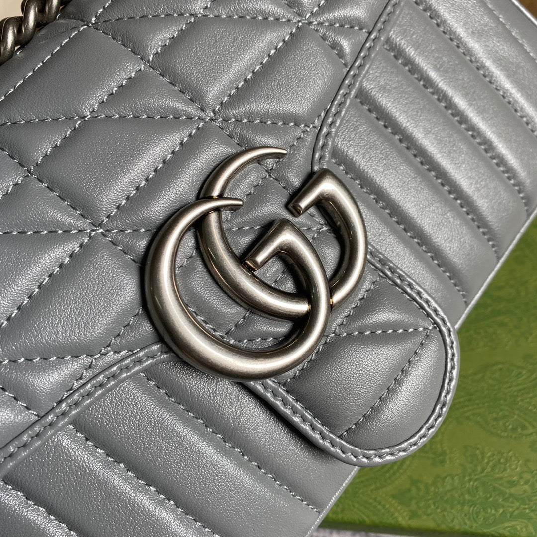 Gucci 443497 GG Marmont small shoulder bag dark gray
