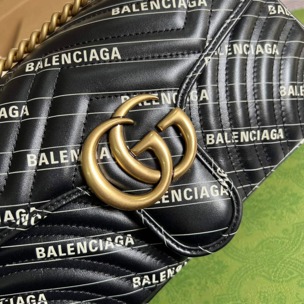 Gucci 443497 GG Marmont small shoulder bag black