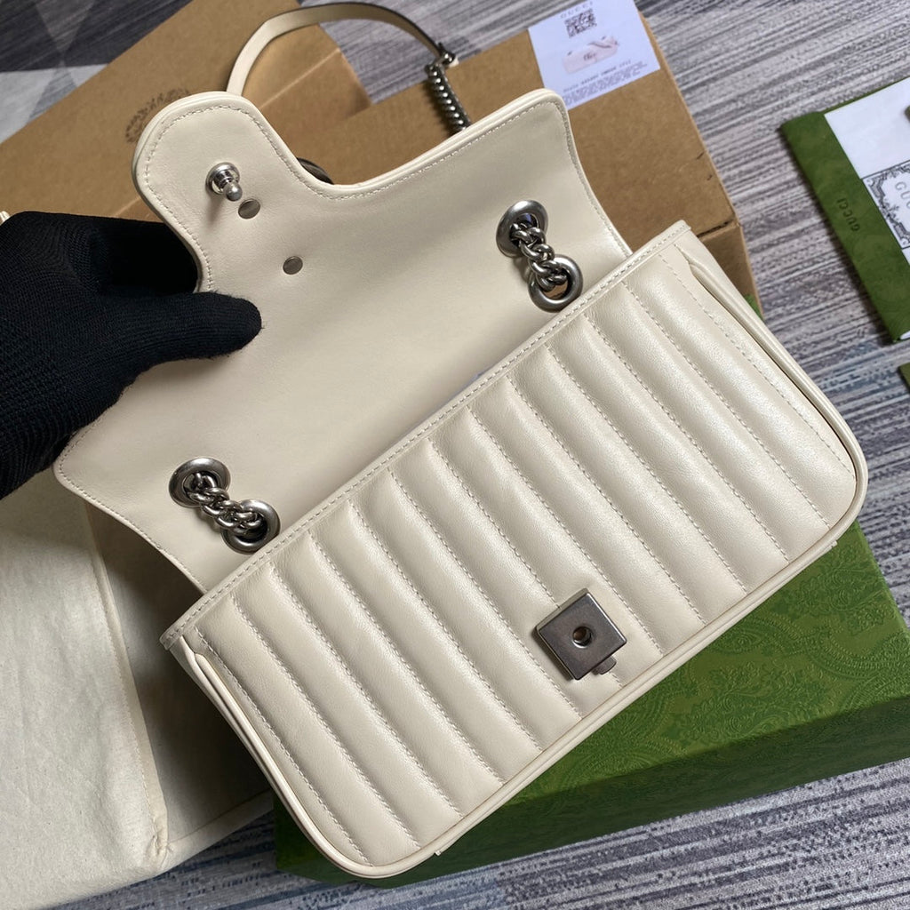 Gucci 443497 GG Marmont small shoulder bag beige