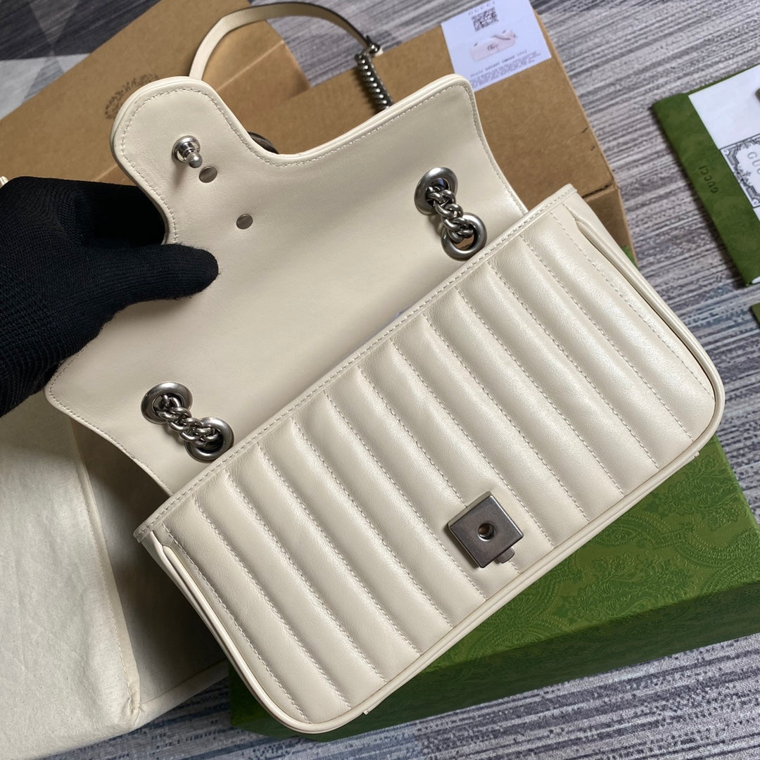 Gucci 443497 GG Marmont small shoulder bag beige