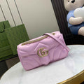 Gucci GG Marmont Small Shoulder Bag 443497 Pink Leather