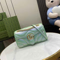 Gucci GG Marmont Small Shoulder Bag 443497 Green Leather
