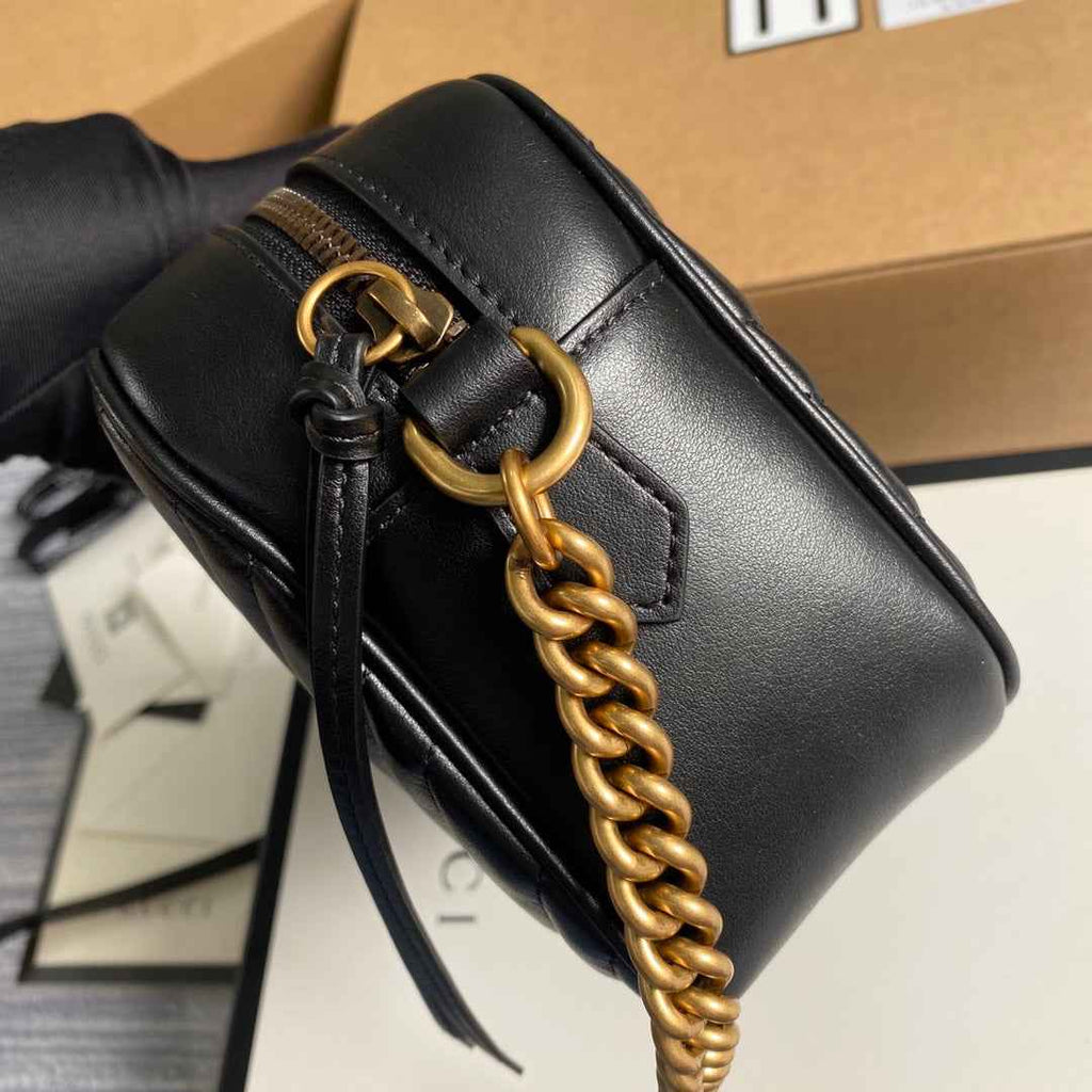 Gucci ‎447632 GG Marmont small matelassé shoulder bag Black