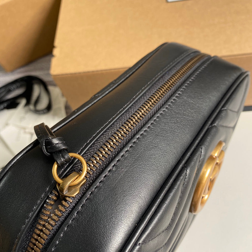 Gucci ‎447632 GG Marmont small matelassé shoulder bag Black