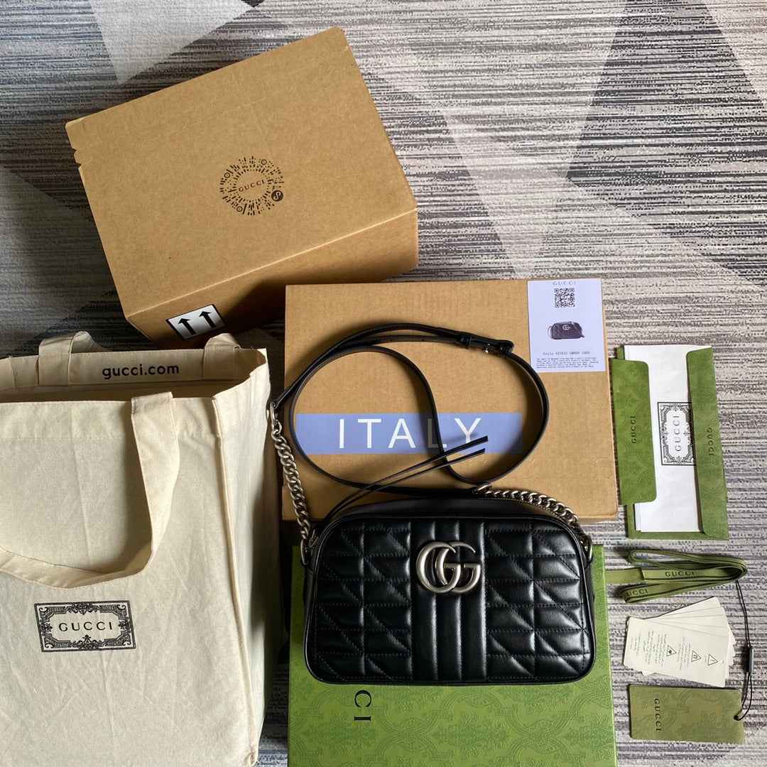 Gucci ‎447632 GG Marmont small shoulder bag Black