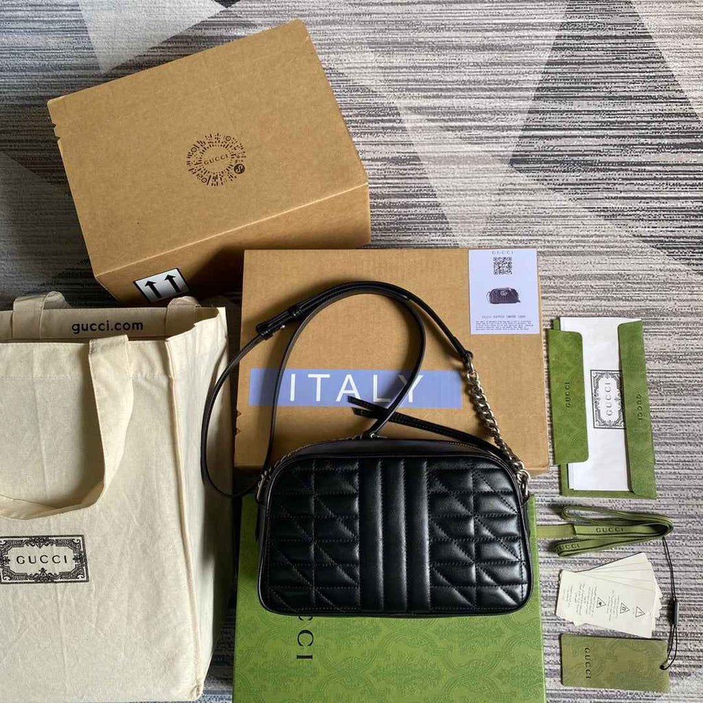 Gucci ‎447632 GG Marmont small shoulder bag Black