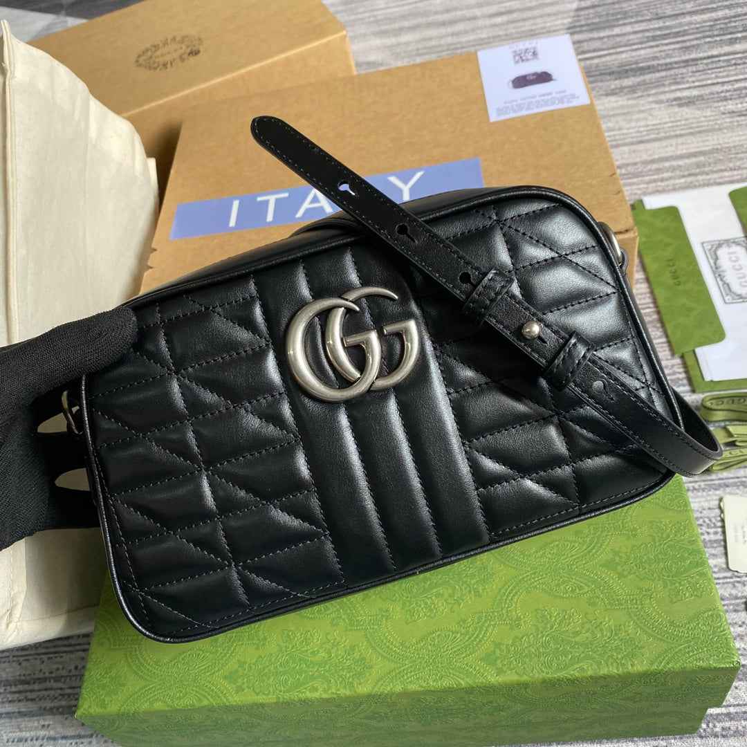 Gucci ‎447632 GG Marmont small shoulder bag Black